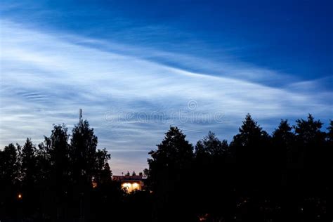 Noctilucent Clouds Glowing At Night Sky Stock Image Image Of