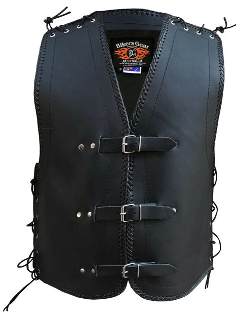 Bga Vigor Hd 3 4mm Leather Motorcycle Vest Nz Black