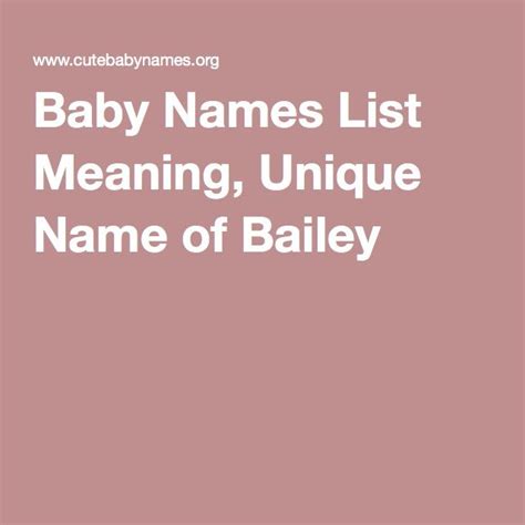 Baby Names List Meaning Unique Name Of Bailey Baby Names Baby Name