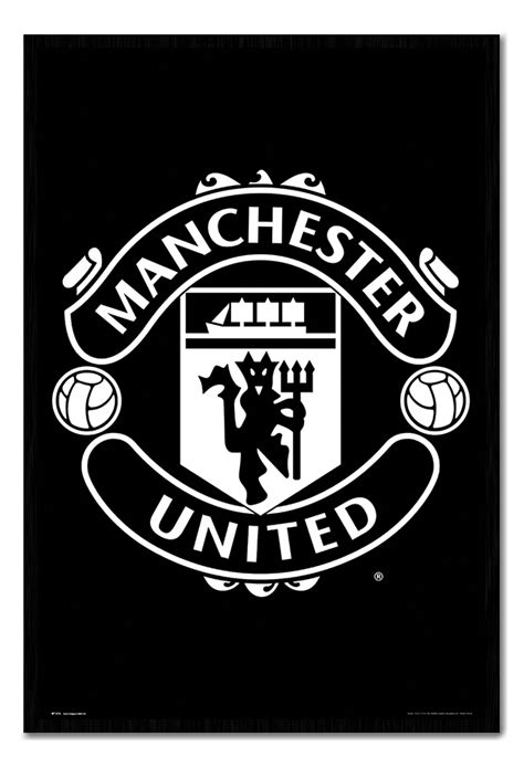 To search on pikpng now. Framed Manchester United Black & White Crest Poster New | eBay