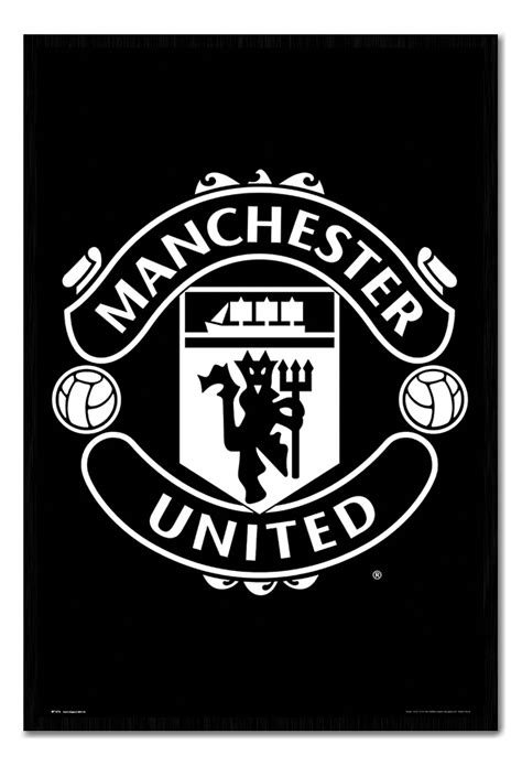 Tons of awesome manchester united logo wallpapers to download for free. Framed Manchester United Black & White Crest Poster New | eBay