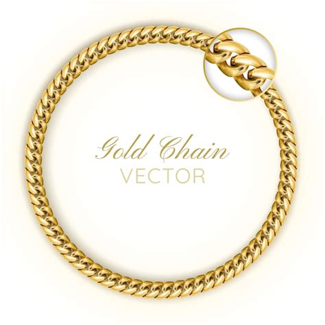 3d Realistic Vector Gold Chain Premium Vector