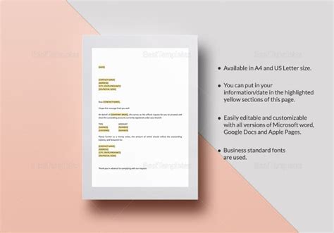 Such letters have to be very precise, they should include all the necessary details as shown in the sample below. Bank Letter Templates - 10+ Free Sample, Example Format Download | Free & Premium Templates