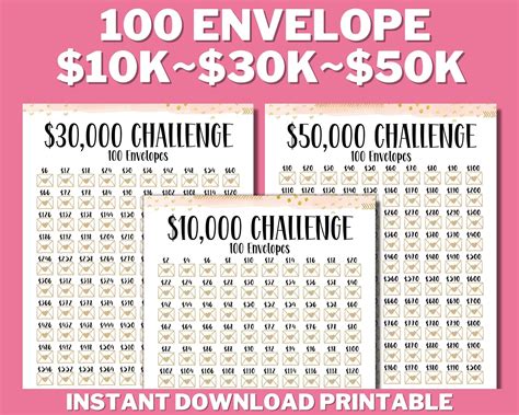 100 envelope challenge kit - courseOlfe