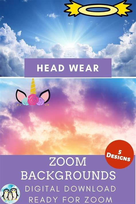 Zoom Virtual Background Bundle Of 5 Head Ware Or Hats Inspired Etsy
