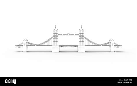 3d Rendering Of The Tower Bridge In London Isolated In White Studio