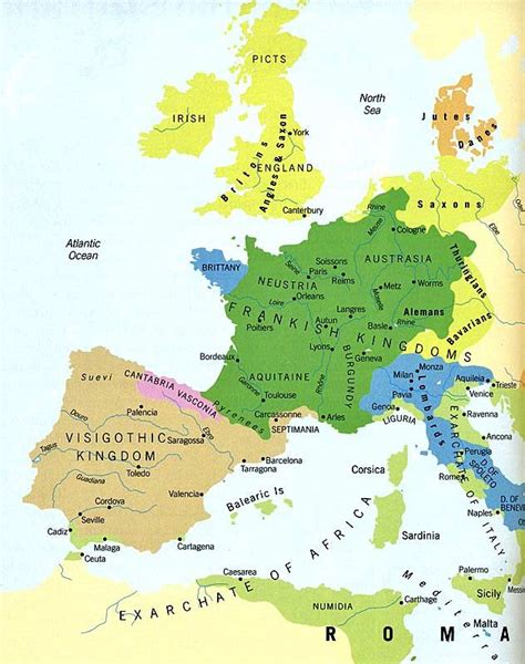 Thematic Mapeurope Tribes And Kingdoms 600 Ad Avrupa