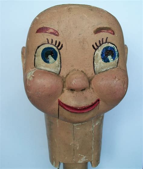 Folk Art Ventriloquist Handmade Wooden Figure Head Dummy Collectors
