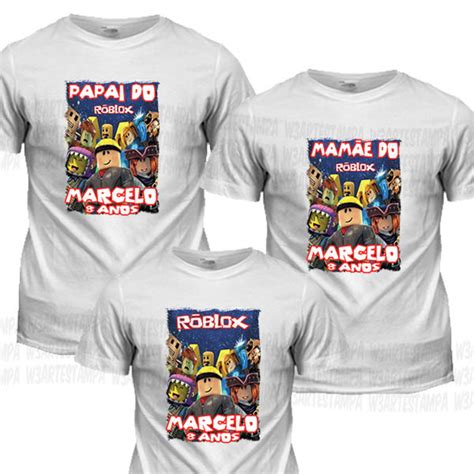 4 Camisetas Jogo Roblox Infantil Games Camisa Aniversário No Elo7