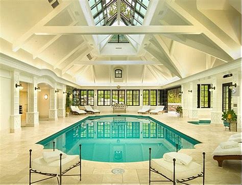 Elegant Private Indoor Glass Mosaic Swimming Pool With Atrium
