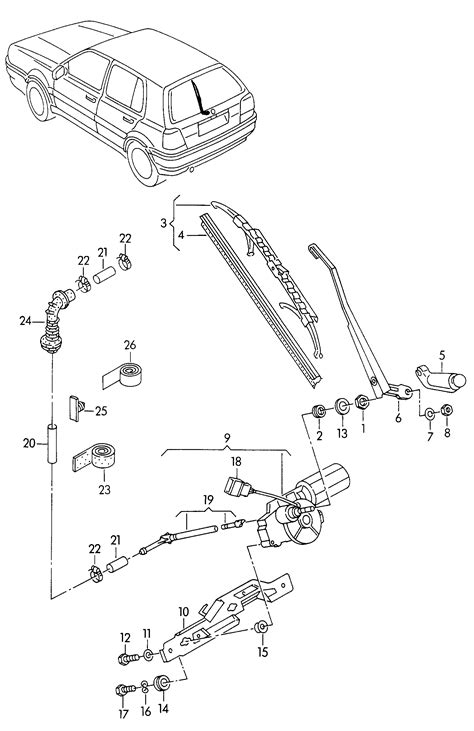 Volkswagen Golf 1992 1994 Wiper And Washer System For Rear Window