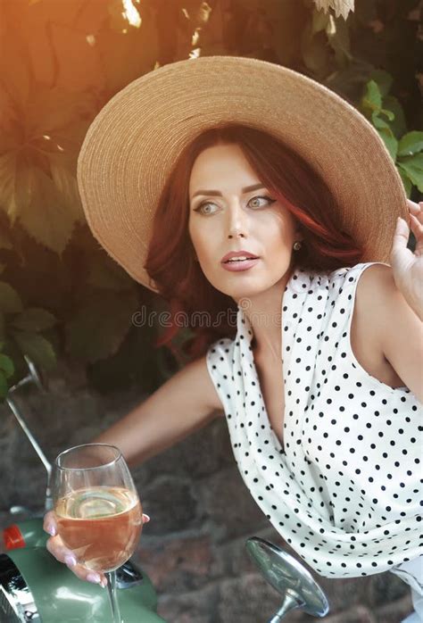 glamour portrait of woman with a glass of wine stock image image of pretty person 207162095