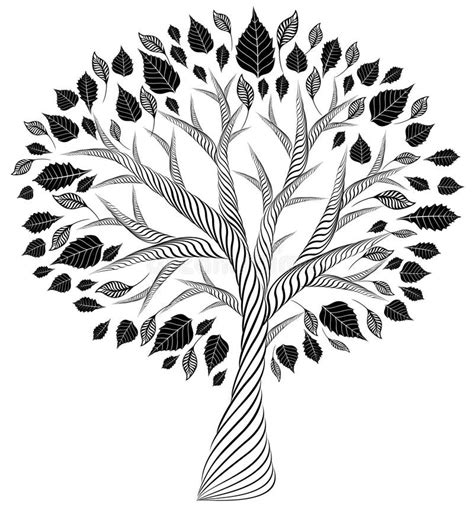 Stylized Treepencil Drawingsilhouettegraphic Arts Stock Illustration