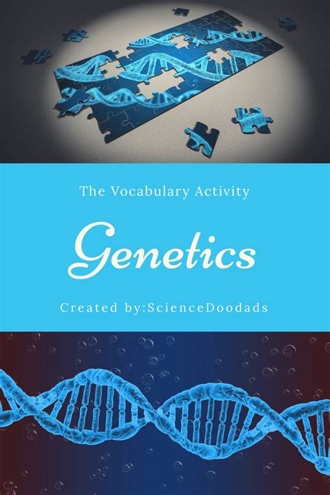 Genetic Vocabulary Activity Vocabulary Activities Printable Teaching