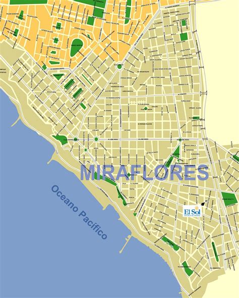 Miraflores Mapa Miraflores Lima Mapa Perú