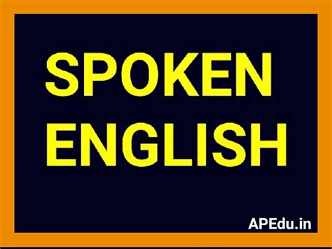 Spoken English Basics Of English Apedu