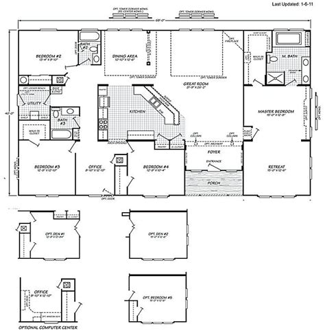 5 Bedroom Triple Wide Mobile Homes Mobile Home Floor Plans Barn