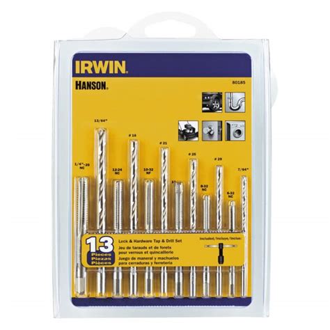 Irwin® 80185 Hanson™ 13 Piece Lock Hardware Tapdrill Bit Set