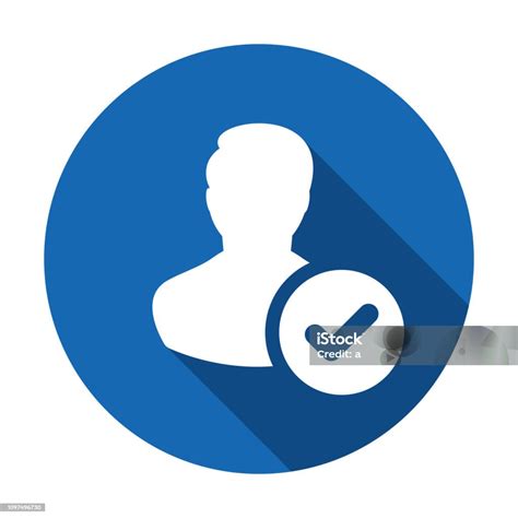 User Profile Sign Web Icon With Check Mark Glyph User Authorized Vector