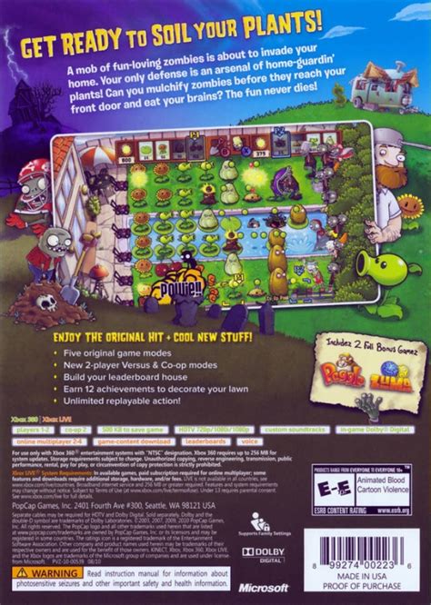 Plants Vs Zombies For Xbox 360 Sales Wiki Release Dates Review