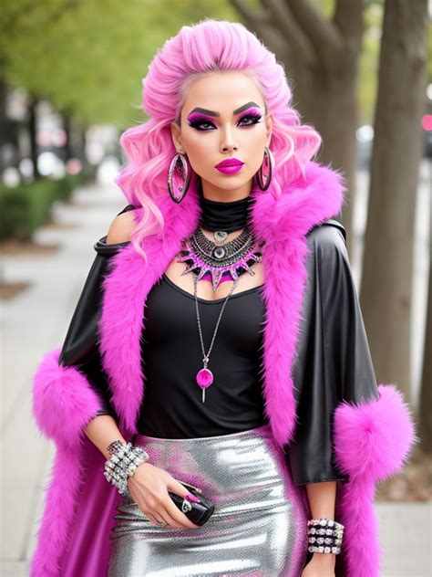 I Wore A Glamorous Hot Pink Faux Fu Opendream
