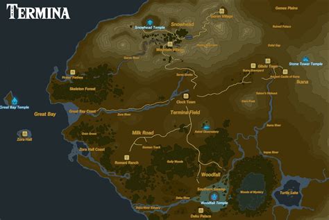 Oc Map Of Termina In The Style Of Breath Of The Wild Zelda