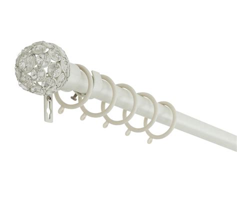 Buy Collection Extendable Jewel Ball Metal Curtain Pole Cream At Uk Visit
