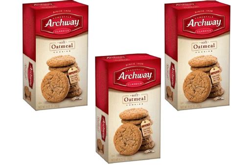 Our traditional oatmeal recipe combines oats, brown sugar and special spices, baked to s.oft perfection and a light golden. Pack of 3 - Archway Classics Cookies, Soft Oatmeal, 9.5 Oz ...