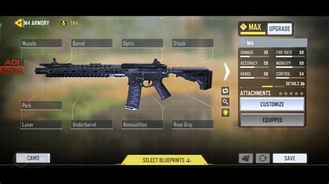 M4 All Attachment Loadout Gunsmith Cod Mobile Youtube