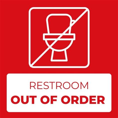 Customize This Linear Simple Restroom Out Of Order Sign Layout For Free