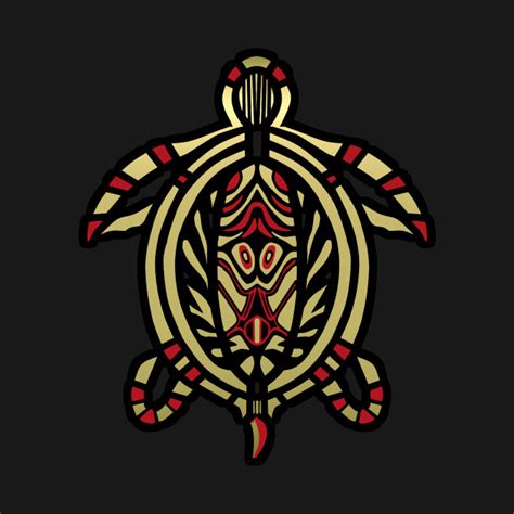 Turtle Totem Design In Gold And Black Turtle Tortoise Tribal Totem