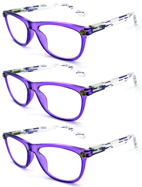 Eye Zoom 3 Pack Retro Readers Design Plactic Frame Reading Glasses For