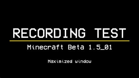 Recording Test Minecraft Beta 1501 Old Pc Youtube