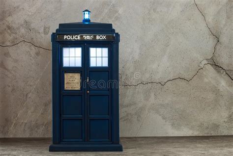 Illuminated Police Call Box Tardis From Doctor Who Stock Image Image