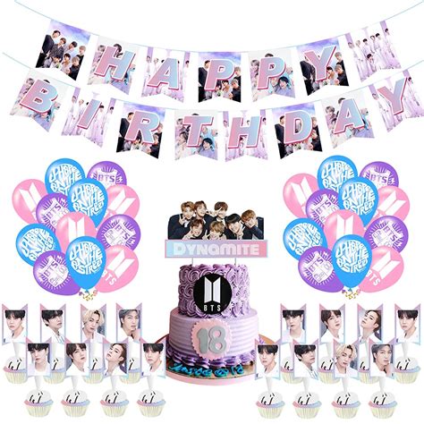 Bts Cake Topper Hilloly Pcs Kpop Birthday Party Decorations Bts Birthday Party Supplies