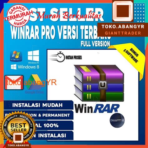 Jual Aplikasi Winrar Versi Terbaru Full Version Windows 7810 32 And 64