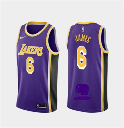 Lebron James 6 Los Angeles Lakers 201920 Swingman Mens Jersey Purple Statement Edition Size Xl