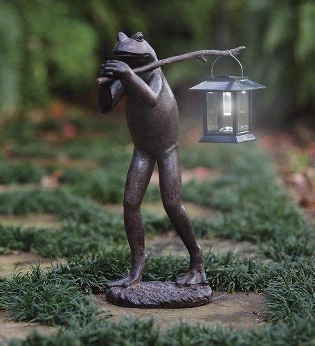 New Solar Light Statue Lantern Garden Yard Frog Decor Ornament Patio