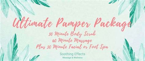ultimate pamper package soothing effects massage and wellness