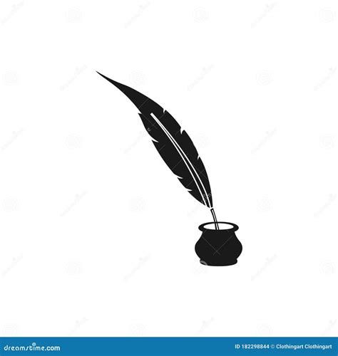 Feather Quill Vector Logo Design Stock Vector Illustration Of White