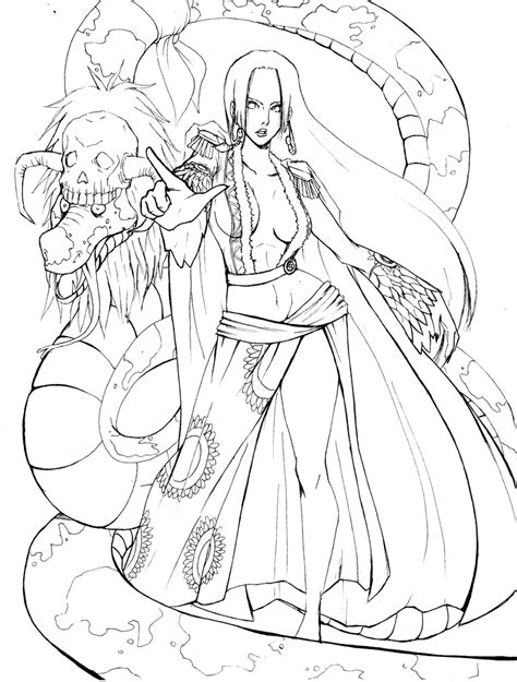 One Piece Boa Hancock Lineart By Kyoffie12 On Deviantart