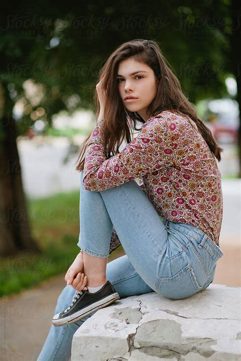 Portrait Of A Beautiful Brunette Teen Girl By Stocksy Contributor Serge Filimonov Stocksy