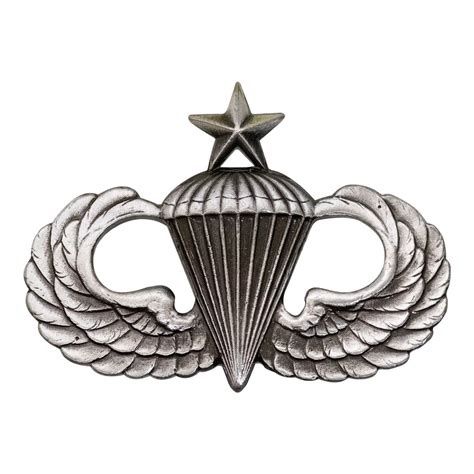 Army Regulation Size Silver Oxidized Senior Parachute Badge Vanguard