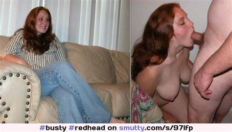 Busty Redhead Freckled Dressedundressed Piercednipples Blowjob