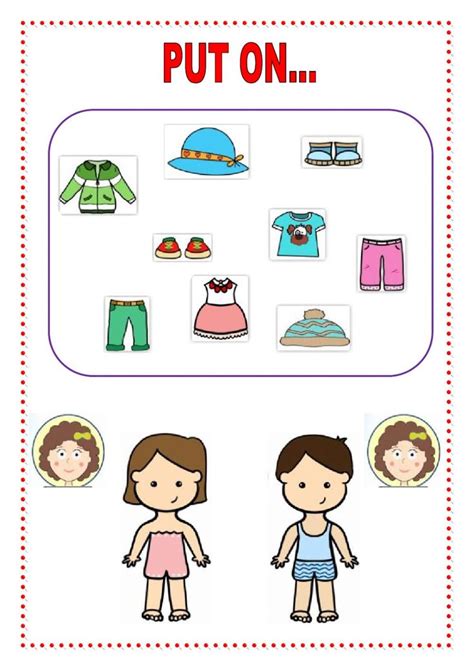 Put On Interactive Worksheet Clothes Worksheet Kids Learning
