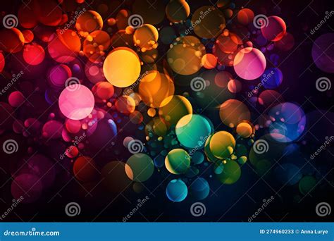 Abstract Colorful Gradient Bubbles In Fluid Liquid Art Style Generated
