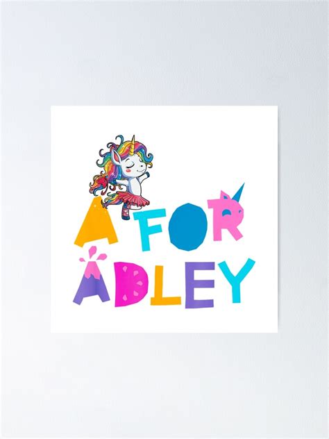 Adley Cute T For Kids A Is For Adley Funny Rainbow Unicorn