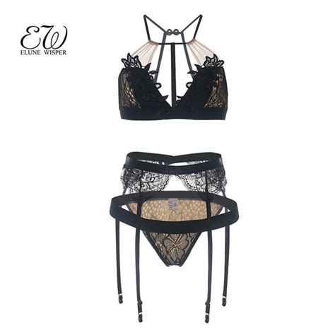 Ew Lingerie Erotic Lace Womens Underwear Ladies Sexy Lingerie Hollow Out Temptation Embroidery