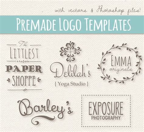 Premade Logo Templates Editable Logo Designs Cute Logo Etsy