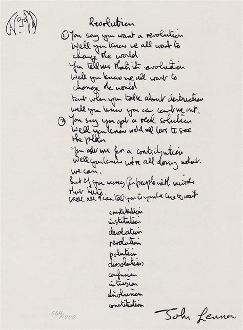 Revolution Lyrics The Artworks Of John Lennon Beatles Lyrics
